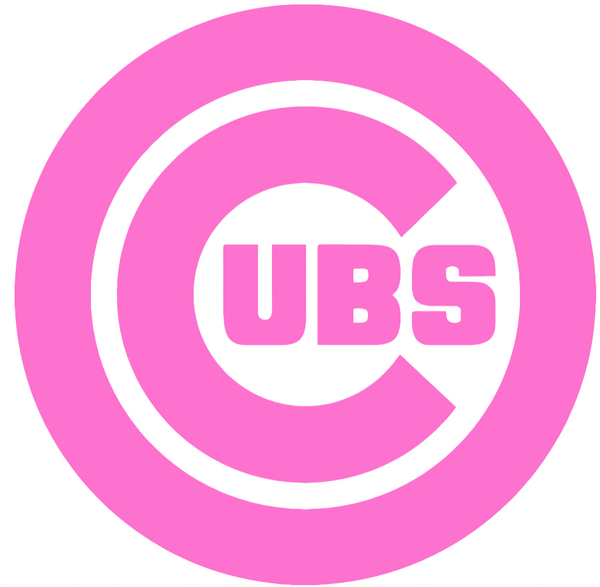 Chicago Cubs Pink Mothers Day Breast Cancer Awareness Team Logo Vinyl Decal PICK SIZE