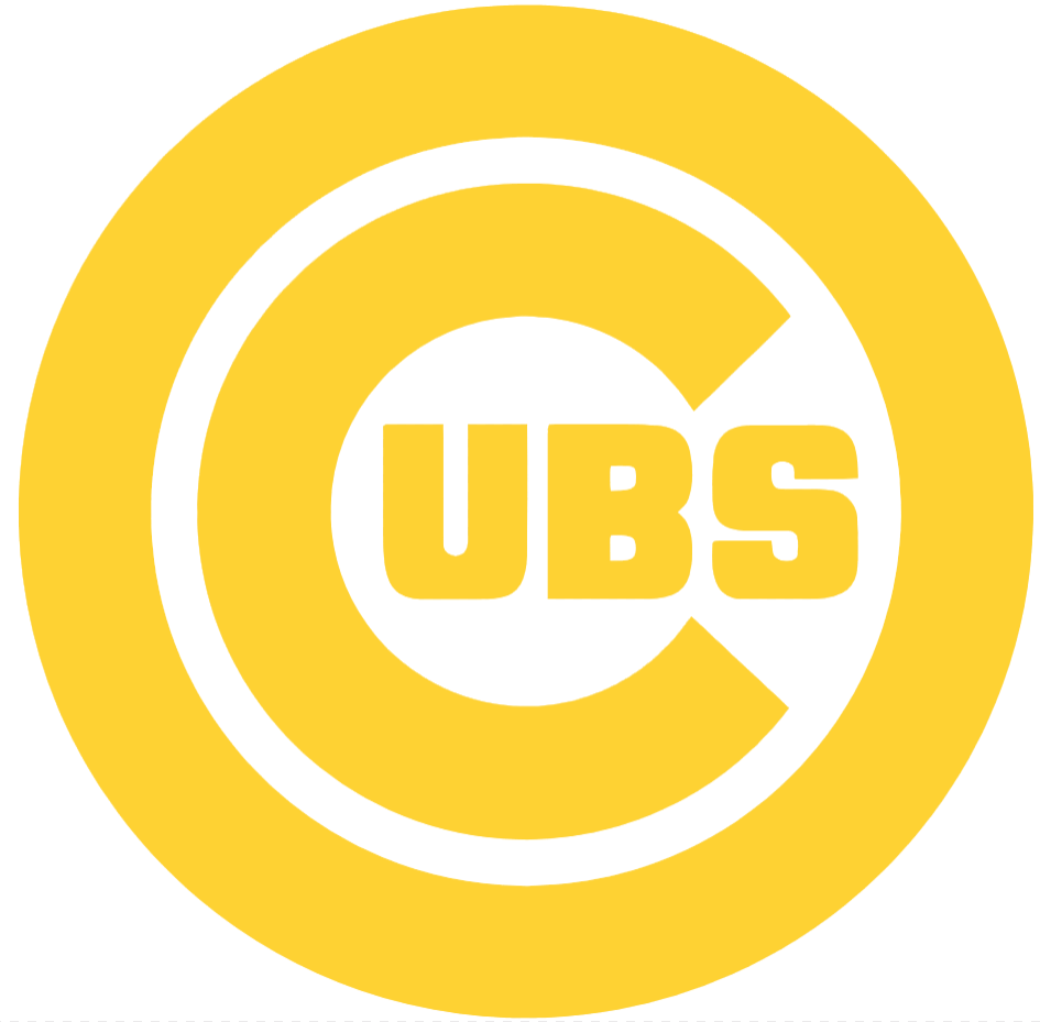 Chicago Cubs Yellow Childhood Cancer Awareness Team Logo Vinyl Decal PICK SIZE