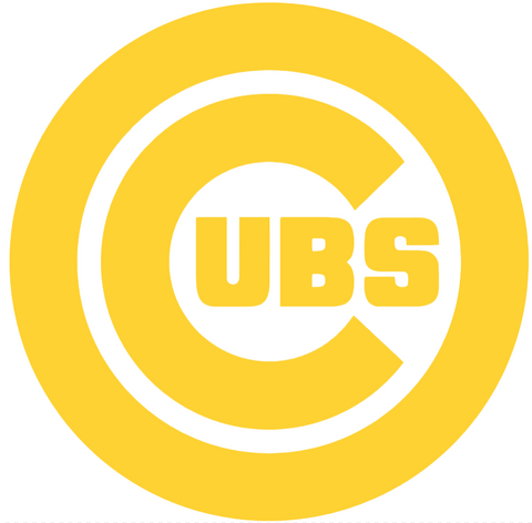 Chicago Cubs Yellow Childhood Cancer Awareness Team Logo Vinyl Decal PICK SIZE