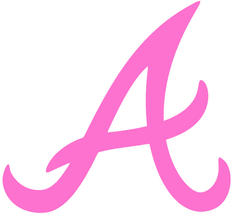 Atlanta Braves Pink Mothers Day Breast Cancer Awareness Team Logo Vinyl Decal PICK SIZE