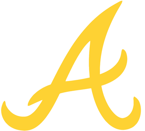 Atlanta Braves Yellow Childhood Cancer Awareness Team Logo Vinyl Decal PICK SIZE