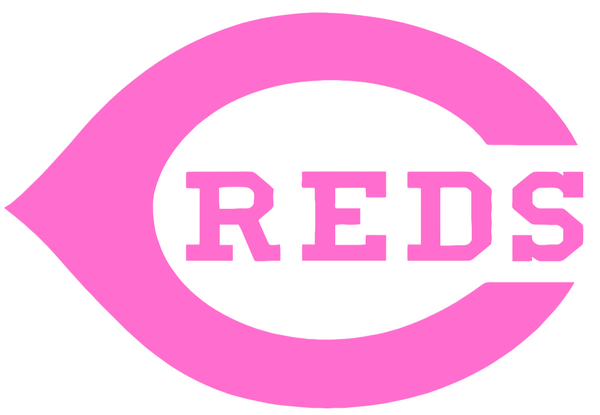 Cincinnati Reds Pink Mothers Day Breast Cancer Awareness Team Logo Vinyl Decal PICK SIZE