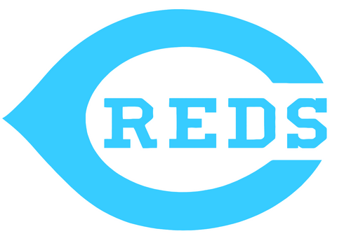 Cincinnati Reds Light Blue Fathers Day Prostate Cancer Awareness Team Logo Vinyl Decal PICK SIZE