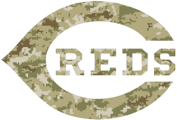 Cincinnati Reds Salute to Service Team Logo Camouflage Camo Vinyl Decal PICK SIZE