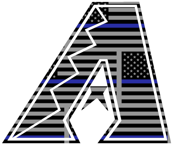 Arizona Diamondbacks Thin Blue Line Team Logo American Flag Premium DieCut Vinyl Decal PICK SIZE