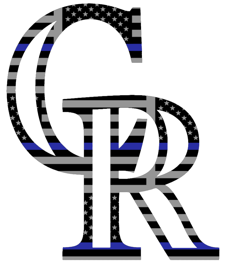 Colorado Rockies Thin Blue Line Team Logo American Flag Premium DieCut Vinyl Decal PICK SIZE