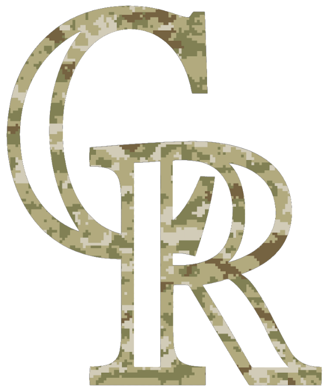 Colorado Rockies Salute to Service Team Logo Camouflage Camo Vinyl Decal PICK SIZE