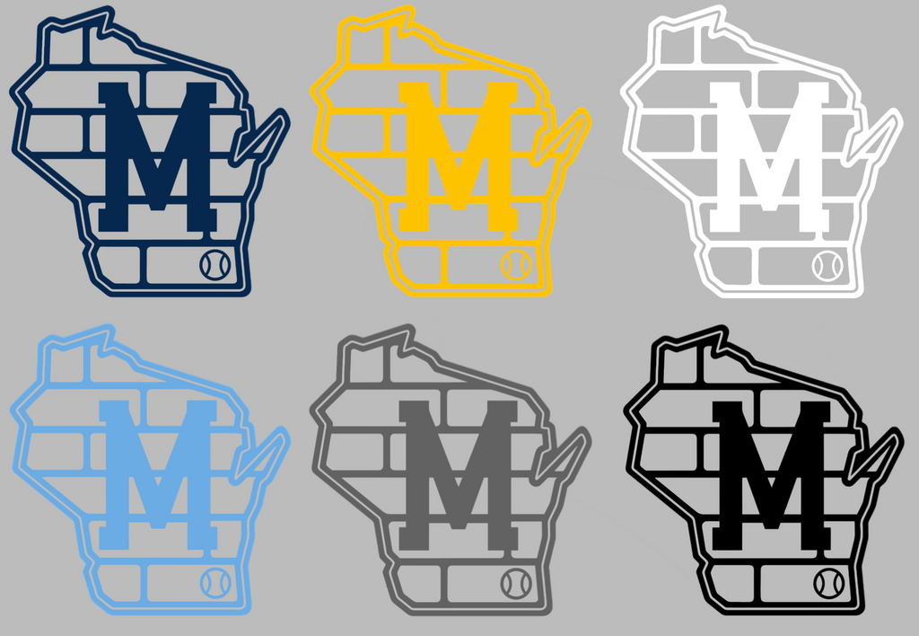 Milwaukee Brewers Wisconsin State Brick Logo Premium DieCut Vinyl Decal PICK COLOR & SIZE