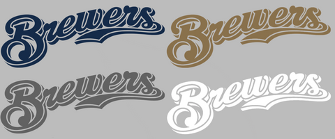 Milwaukee Brewers Retro Throwback 2000s-2010s Team Name Logo Premium DieCut Vinyl Decal PICK COLOR & SIZE