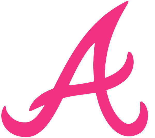 Atlanta Braves Hot Pink Team Logo Premium DieCut Vinyl Decal PICK SIZE