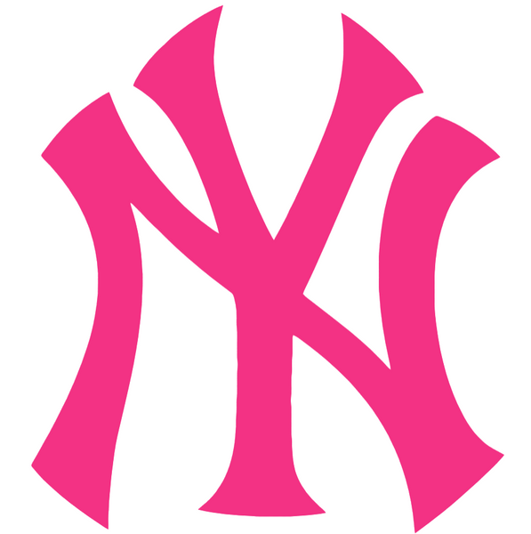 New York Yankees Hot Pink Team Logo Premium DieCut Vinyl Decal PICK SIZE