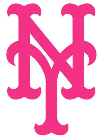 New York Mets Hot Pink Team Logo Premium DieCut Vinyl Decal PICK SIZE