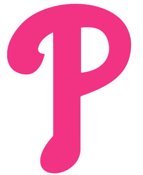 Philadelphia Phillies Hot Pink Team Logo Premium DieCut Vinyl Decal PICK SIZE
