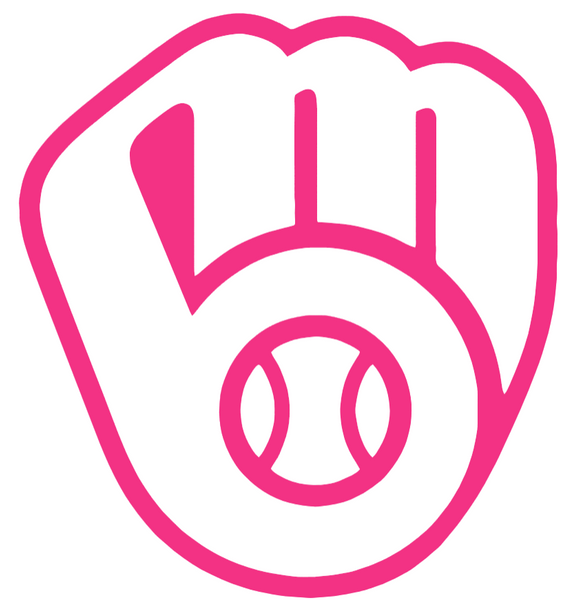 Milwaukee Brewers Hot Pink Team Logo Premium DieCut Vinyl Decal PICK SIZE