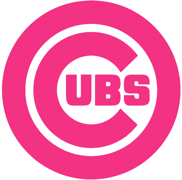 Chicago Cubs Hot Pink Team Logo Premium DieCut Vinyl Decal PICK SIZE