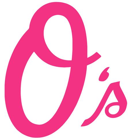 Baltimore Orioles Hot Pink Team Logo Premium DieCut Vinyl Decal PICK SIZE
