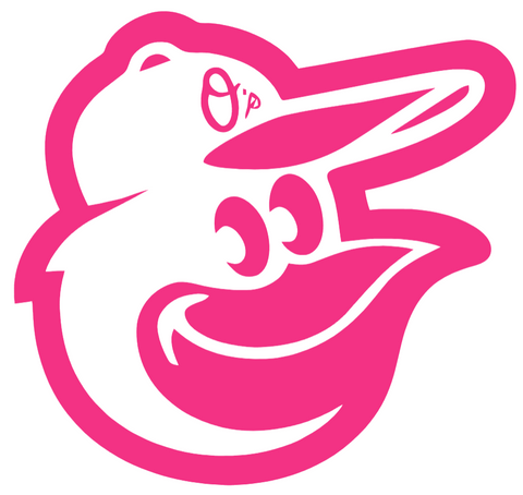 Baltimore Orioles Hot Pink Alternate Logo Premium DieCut Vinyl Decal PICK SIZE