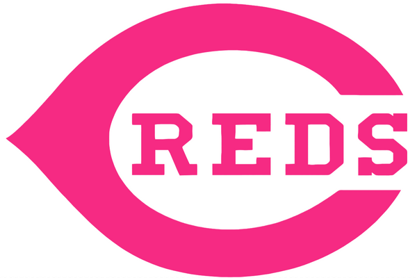 Cincinnati Reds Hot Pink Team Logo Premium DieCut Vinyl Decal PICK SIZE