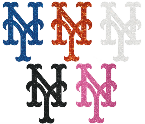 New York Mets Metallic Sparkle Team Logo Premium DieCut Vinyl Decal PICK COLOR & SIZE