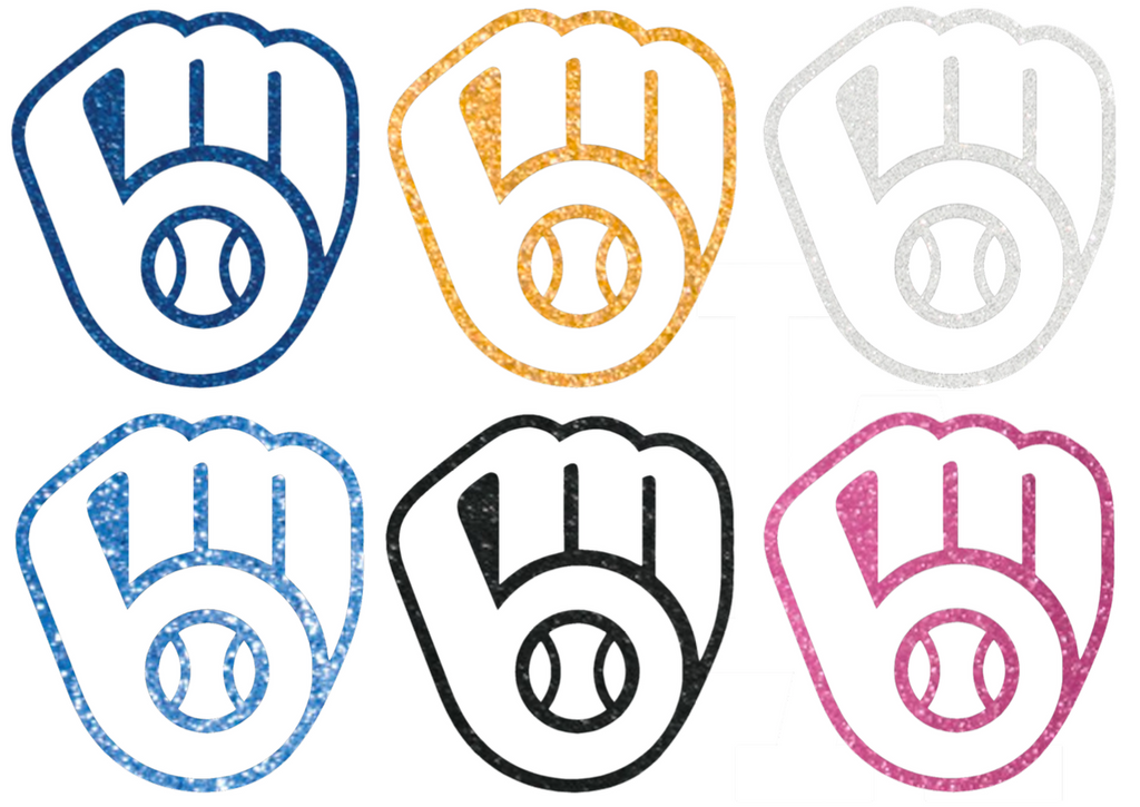 Milwaukee Brewers Metallic Sparkle Team Logo Premium DieCut Vinyl Decal PICK COLOR & SIZE