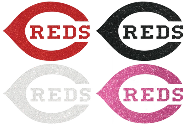 Cincinnati Reds Metallic Sparkle Team Logo Premium DieCut Vinyl Decal PICK COLOR & SIZE