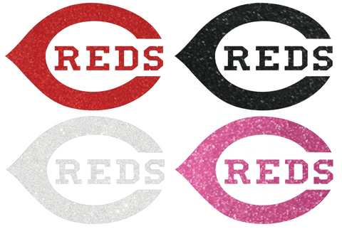 Cincinnati Reds Metallic Sparkle Team Logo Premium DieCut Vinyl Decal PICK COLOR & SIZE