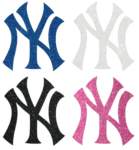 New York Yankees Metallic Sparkle Team Logo Premium DieCut Vinyl Decal PICK COLOR & SIZE