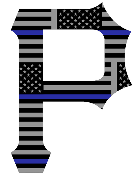 Pittsburgh Pirates Thin Blue Line Team Logo American Flag Premium DieCut Vinyl Decal PICK SIZE