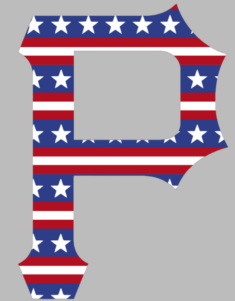 Pittsburgh Pirates Stars & Stripes Team Logo USA American Flag Vinyl Decal PICK SIZE