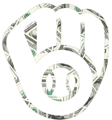 Milwaukee Brewers Money Print Team Logo Premium DieCut Vinyl Decal PICK SIZE