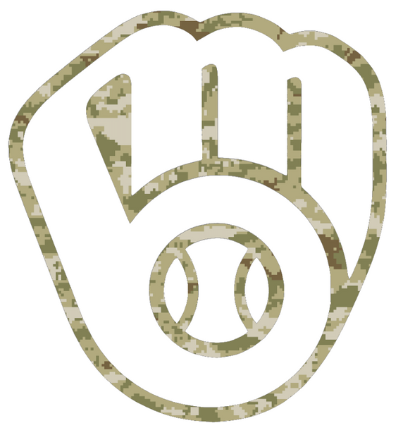 Milwaukee Brewers Salute to Service Team Logo Camouflage Camo Vinyl Decal PICK SIZE