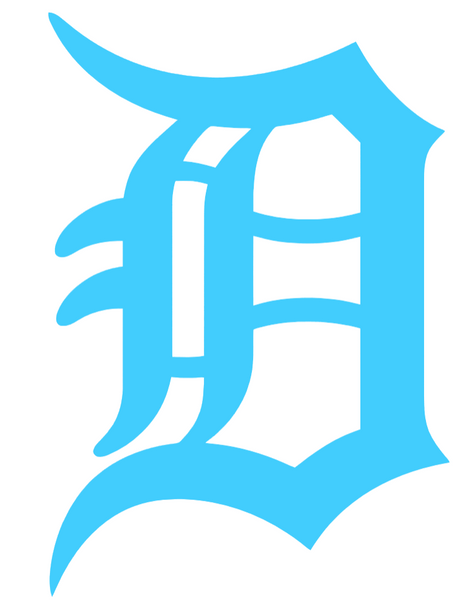 Detroit Tigers Light Blue Fathers Day Prostate Cancer Awareness Team Logo Vinyl Decal PICK SIZE