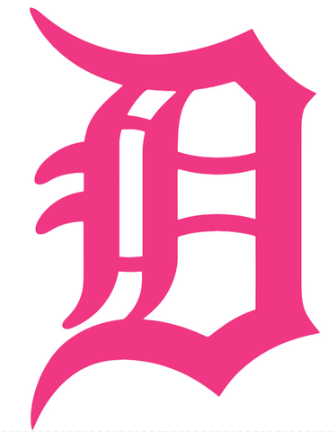 Detroit Tigers Hot Pink Team Logo Premium DieCut Vinyl Decal PICK SIZE