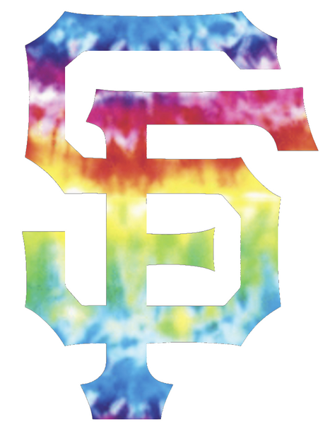 San Francisco Giants Crucial Catch Cancer Team Logo Tie Dye Vinyl Decal PICK SIZE