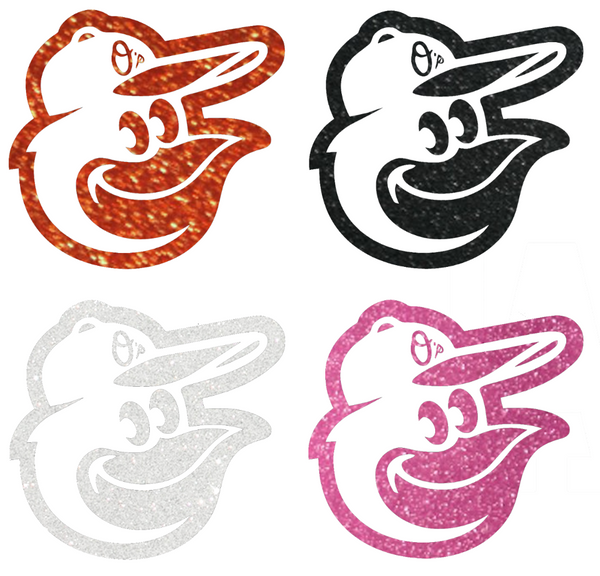 Baltimore Orioles Metallic Sparkle Alternate Logo Premium DieCut Vinyl Decal PICK COLOR & SIZE