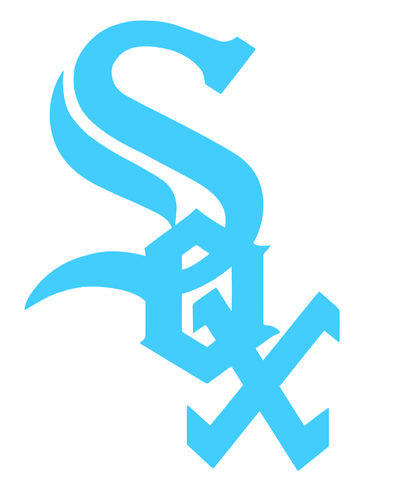 Chicago White Sox Light Blue Fathers Day Prostate Cancer Awareness Team Logo Vinyl Decal PICK SIZE