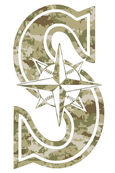 Seattle Mariners Salute to Service Team Logo Camouflage Camo Vinyl Decal PICK SIZE