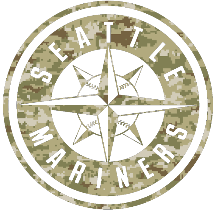 Seattle Mariners Salute to Service Alternate Logo Camouflage Camo Vinyl Decal PICK SIZE - SportsJewelryProShop