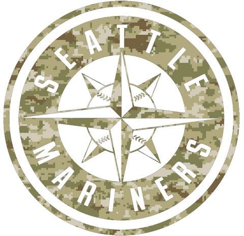 Seattle Mariners Salute to Service Alternate Logo Camouflage Camo Vinyl Decal PICK SIZE