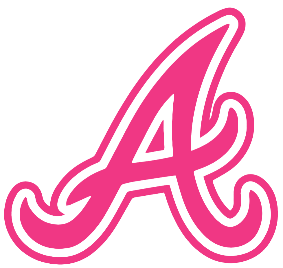 Atlanta Braves Hot Pink Alternate Team Logo Premium DieCut Vinyl Decal PICK SIZE