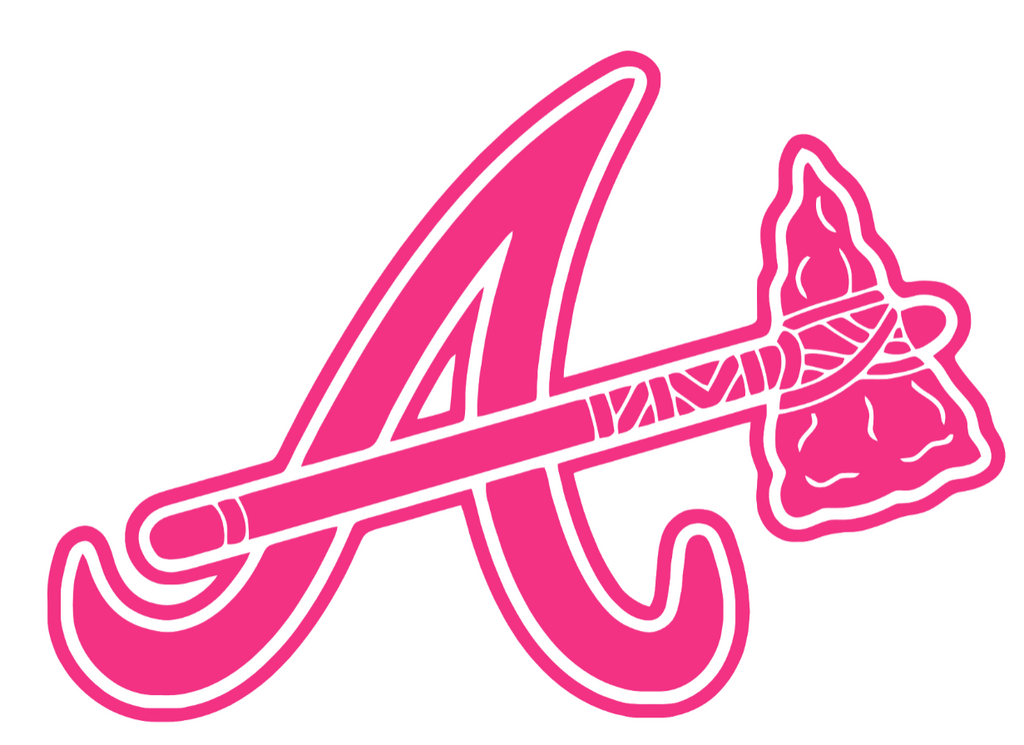 Atlanta Braves Hot Pink Alternate Team Logo Premium DieCut Vinyl Decal PICK SIZE