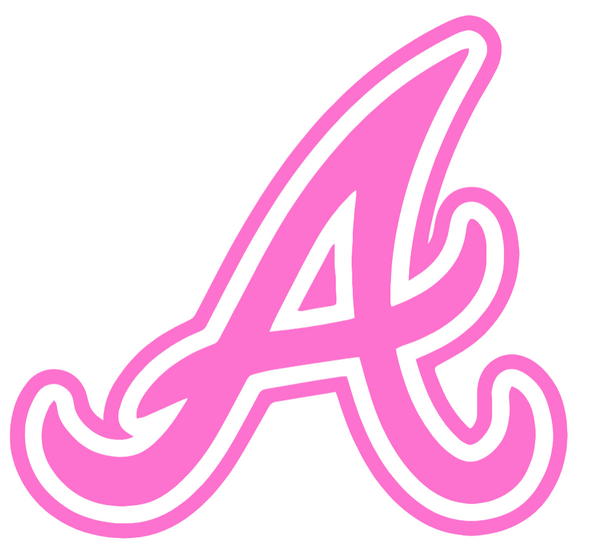 Atlanta Braves Pink Mothers Day Breast Cancer Awareness Alternate Logo Vinyl Decal PICK SIZE