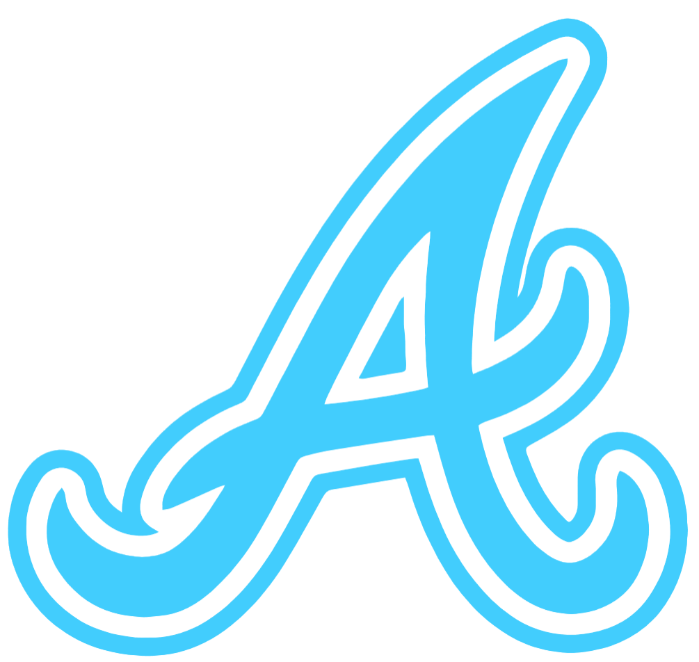Atlanta Braves Light Blue Fathers Day Prostate Cancer Awareness Alternate Logo Vinyl Decal PICK SIZE