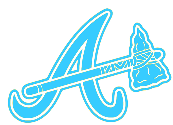 Atlanta Braves Light Blue Fathers Day Prostate Cancer Awareness Alternate Logo Vinyl Decal PICK SIZE