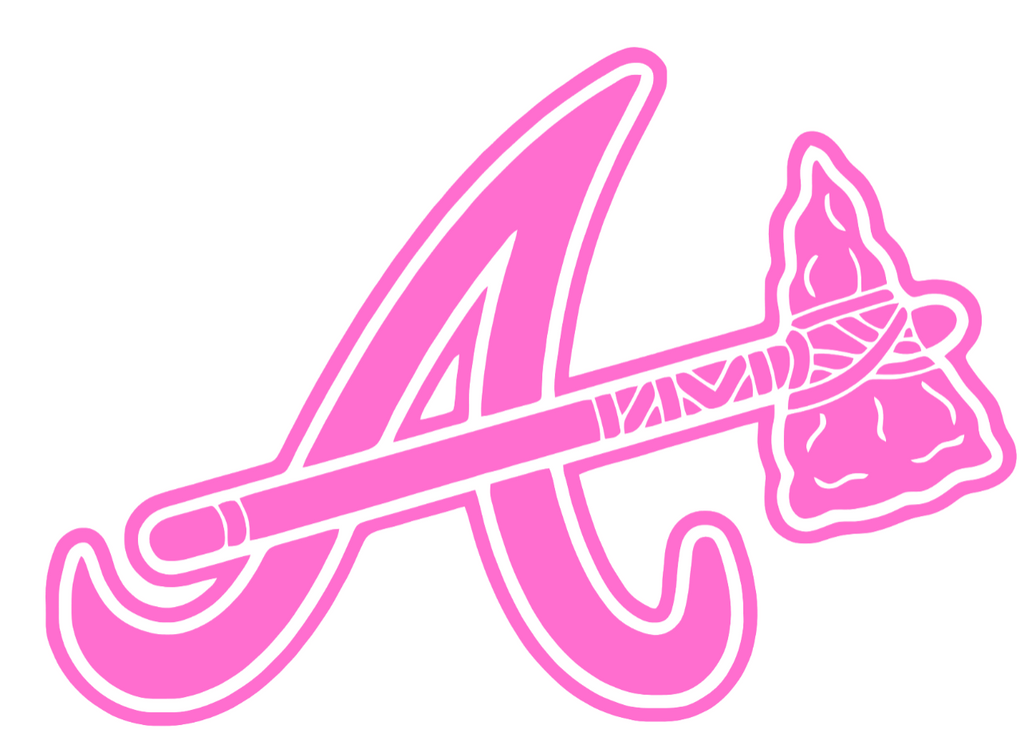 Atlanta Braves Pink Mothers Day Breast Cancer Awareness Alternate Logo Vinyl Decal PICK SIZE