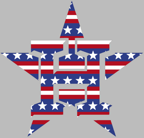 Houston Astros Stars & Stripes Team Logo USA American Flag Vinyl Decal PICK SIZE