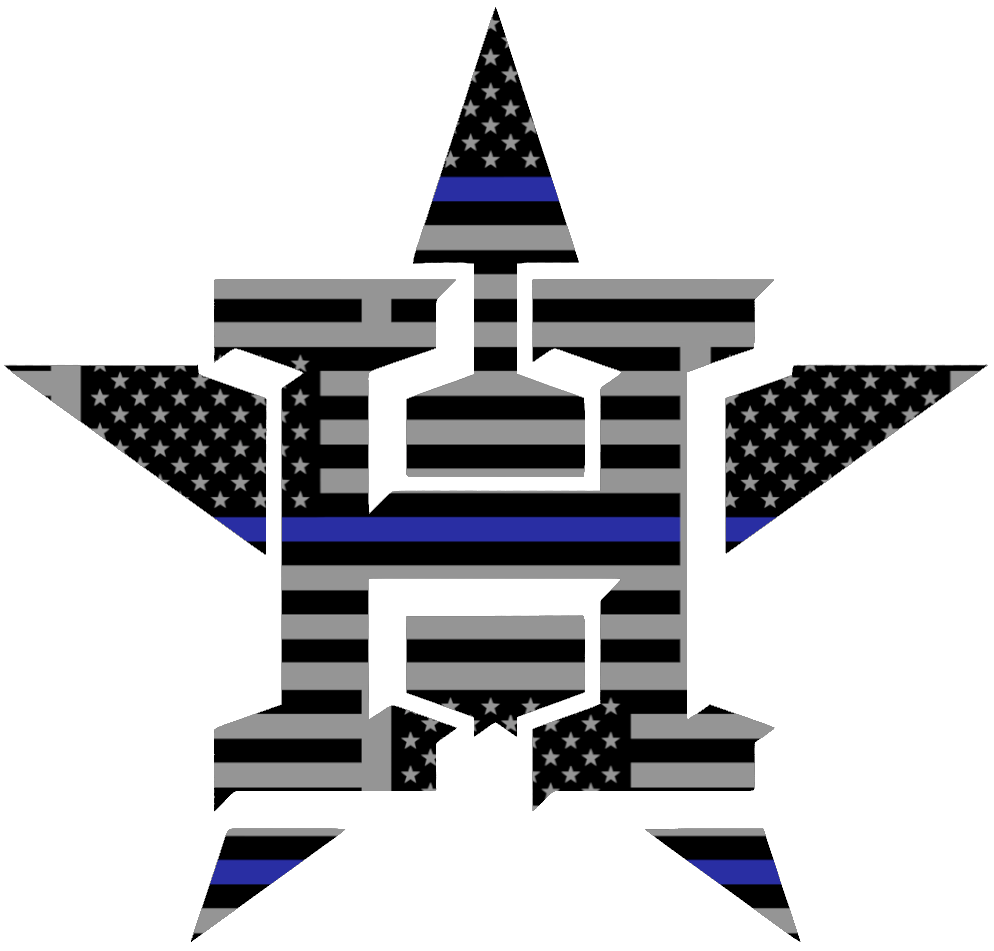 Houston Astros Thin Blue Line Team Logo American Flag Premium DieCut Vinyl Decal PICK SIZE