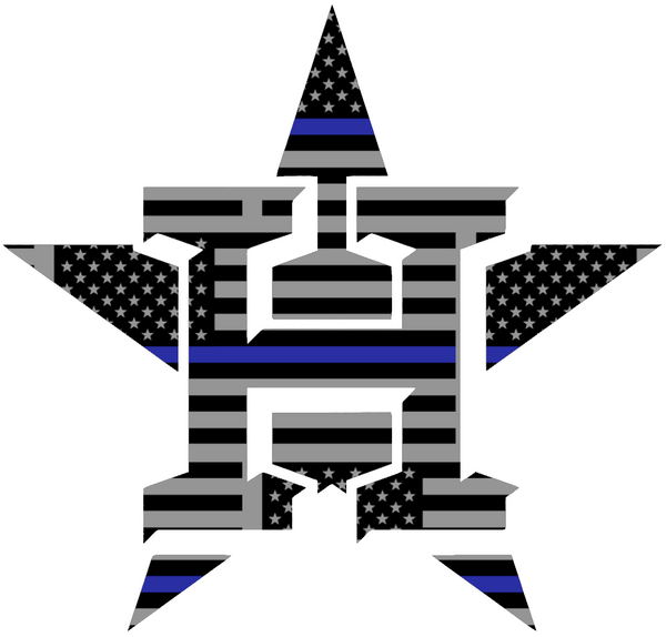 Houston Astros Thin Blue Line Team Logo American Flag Premium DieCut Vinyl Decal PICK SIZE