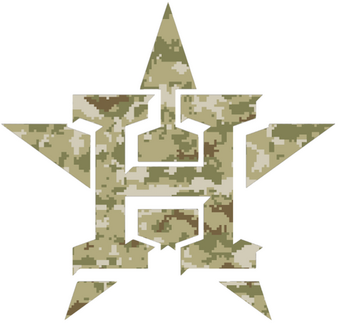 Houston Astros Salute to Service Team Logo Camouflage Camo Vinyl Decal PICK SIZE