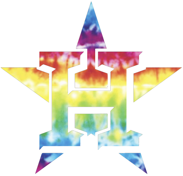 Houston Astros Crucial Catch Cancer Team Logo Tie Dye Vinyl Decal PICK SIZE